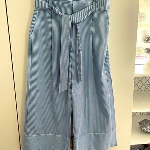 Cute blue and white cropped wide leg pants. Never worn perfect condition